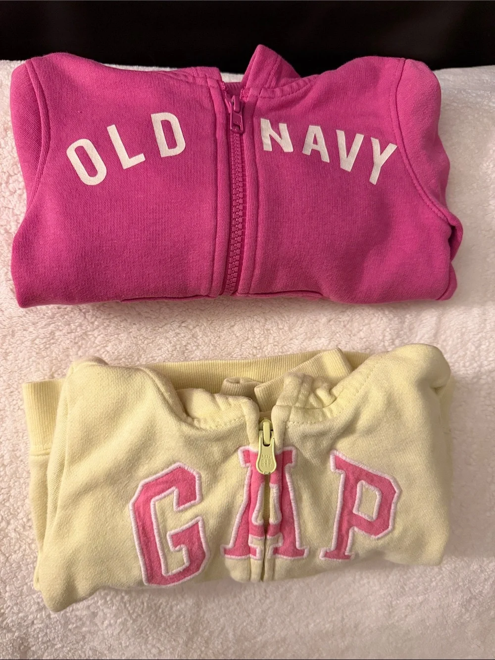 GAP Girls Yellow Hooded Zip Sweatshirt with Pink Logo